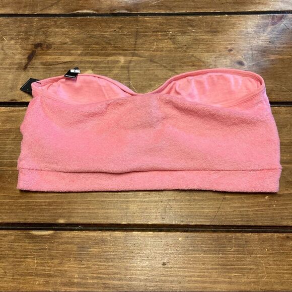 Steve Madden Pink Terry Cloth Bandeau Bralette Large NWT - Picture 2 of 6